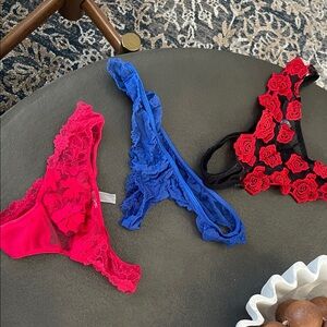 Red Lace Thong Panties
